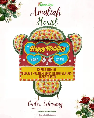 Karangan Papan Bunga Pernikahan mangkubumen